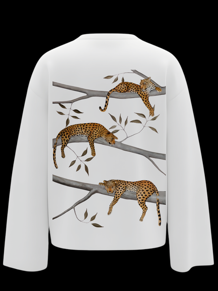 Lazy Leopard Pullover Full Sleeve Tee