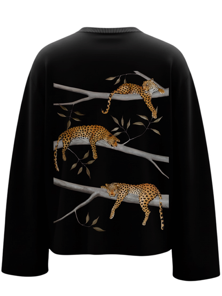 Lazy Leopard Pullover Full Sleeve Tee