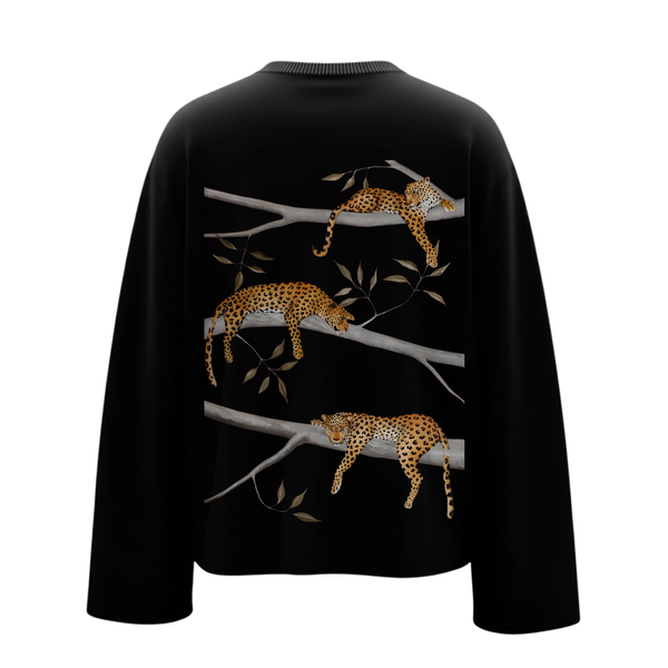 Lazy Leopard Pullover Full Sleeve Tee