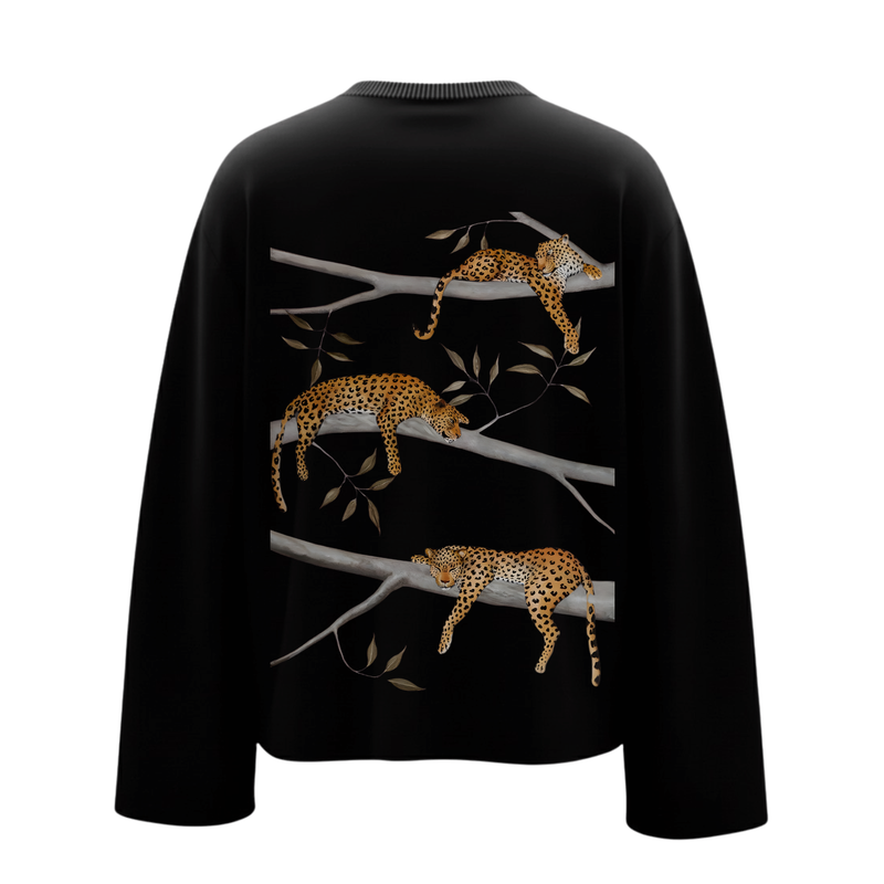 Lazy Leopard Pullover Full Sleeve Tee