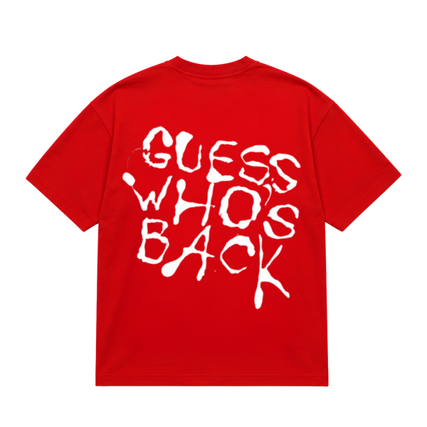 Red Guess Who's Back Tee Tee