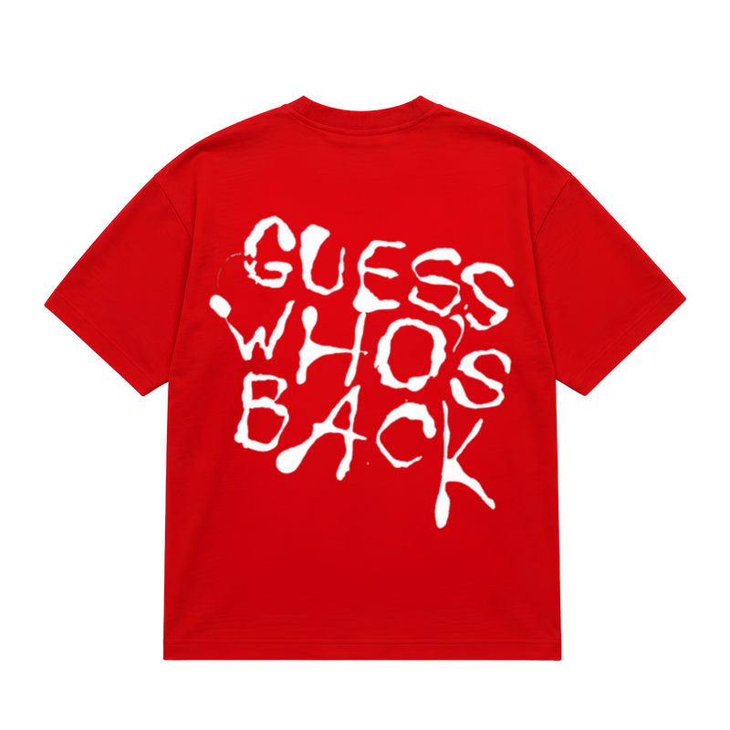Red Guess Who's Back Tee Tee