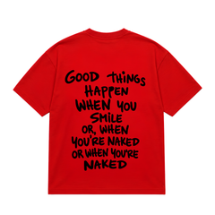 Red Naked smile Tee