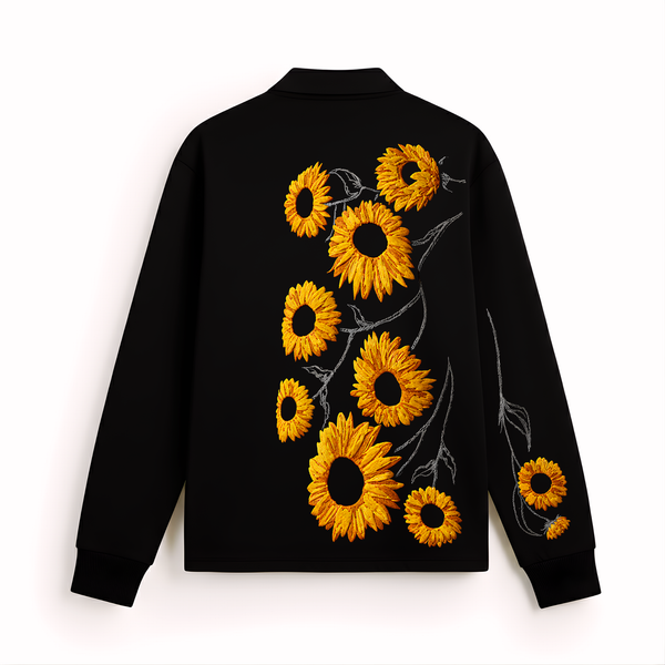 Uncursed Midnight Bloom Long Sleeve Polo