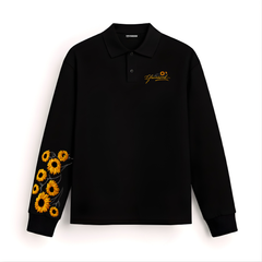 Uncursed Midnight Bloom Long Sleeve Polo