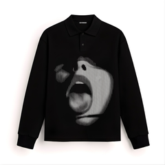 Glitch face Long sleeve Polos